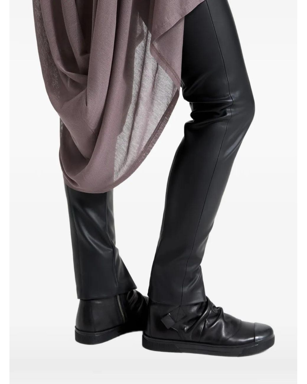MARCELLA Gray Iris Asymmetrical-Drape Tunic