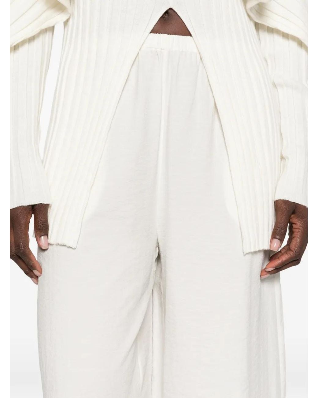 Viktoria Chan White Avana Wide-Leg Trousers