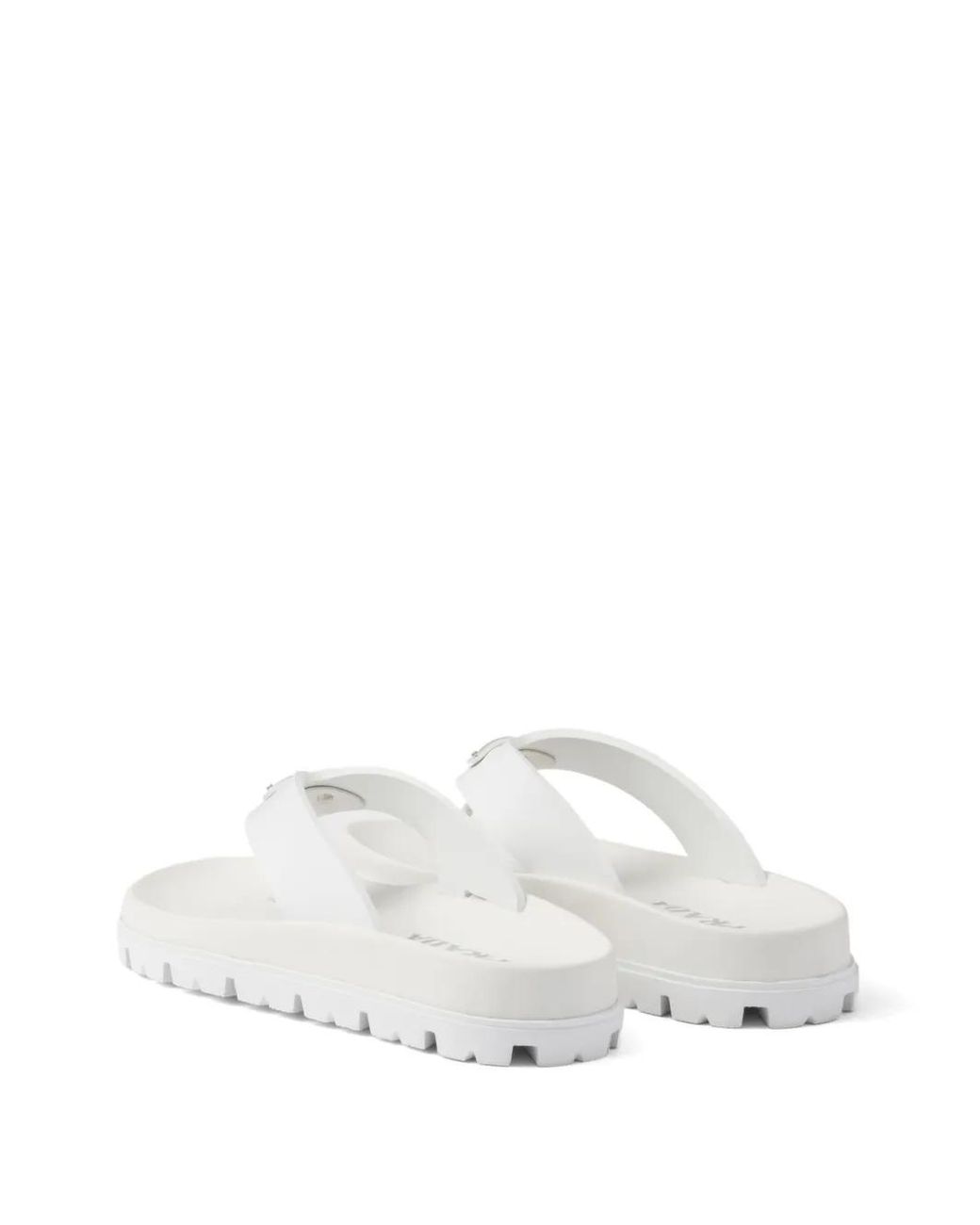 Prada White Rubber Thong Sandals