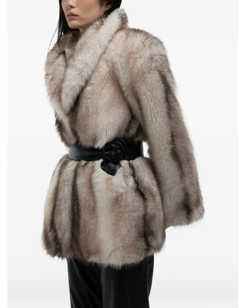 DUCIE Brown Emilia Faux-Fur Jacket