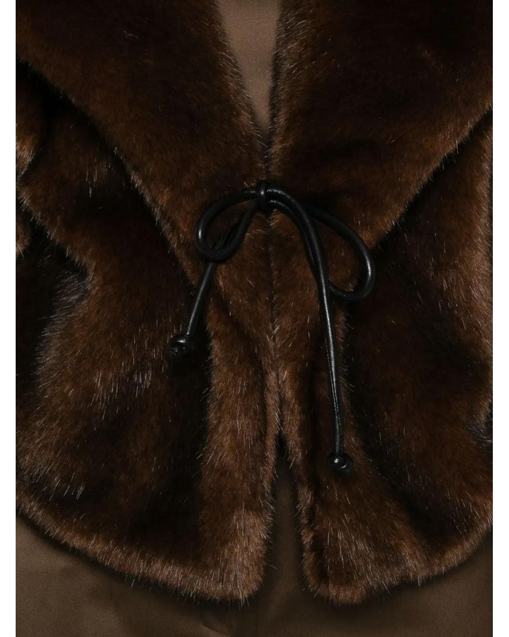 Nanushka Black Shawl-Collar Tie-Fastening Jacket