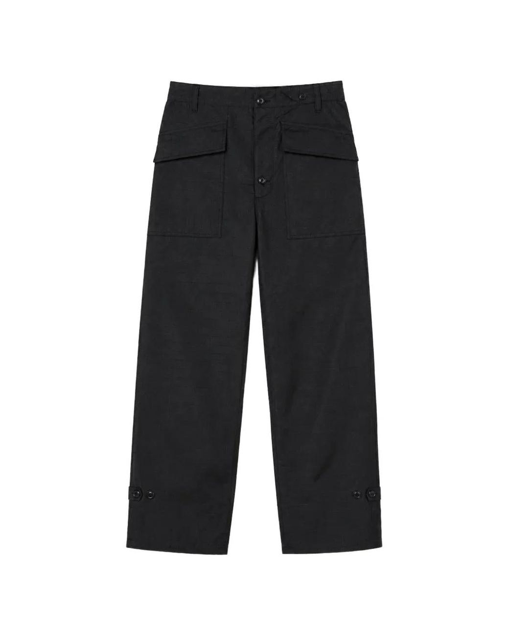 4SDESIGNS Black Button-Fastening Trousers for men