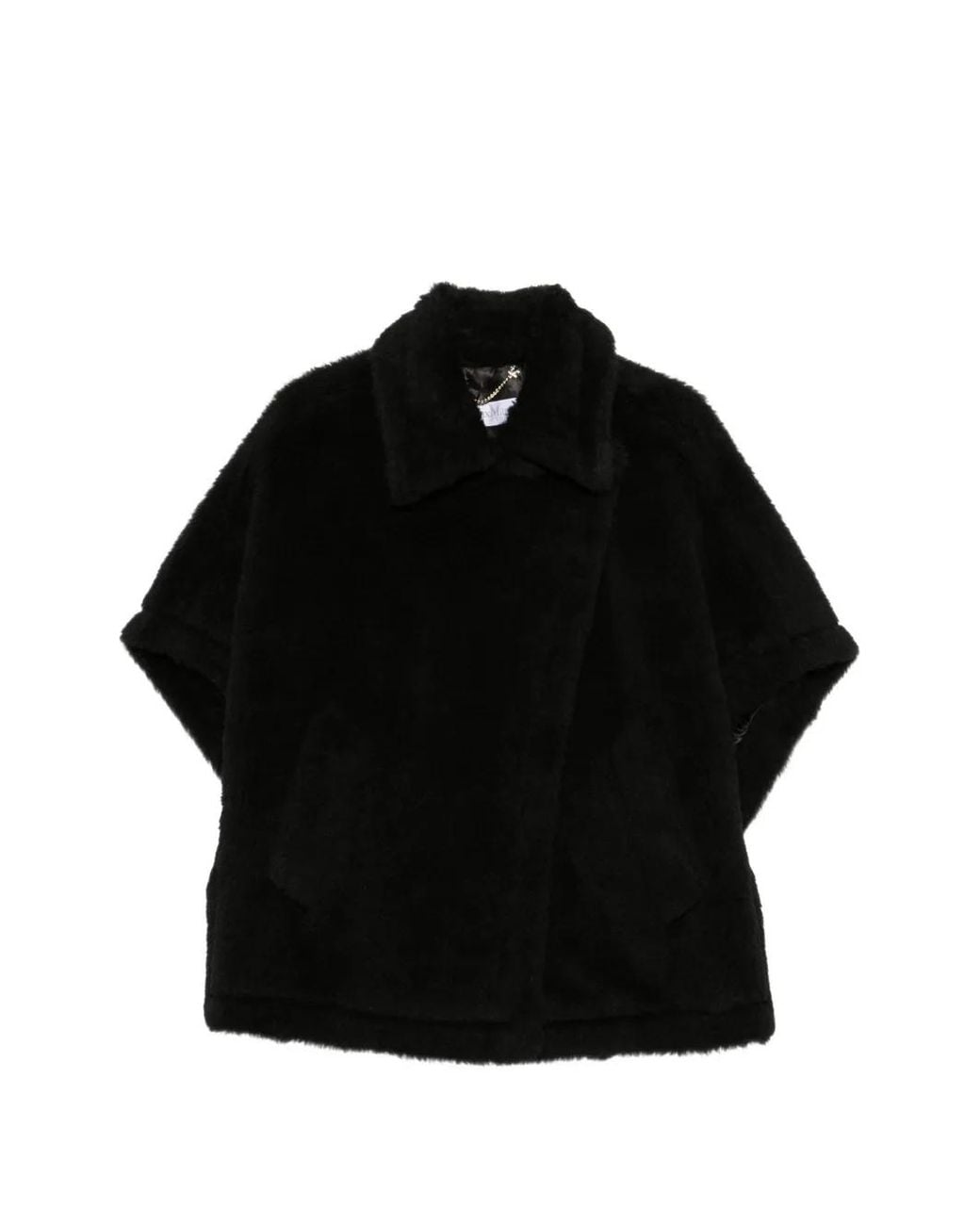 Max Mara Black High-Neck Textured-Finish Jacket
