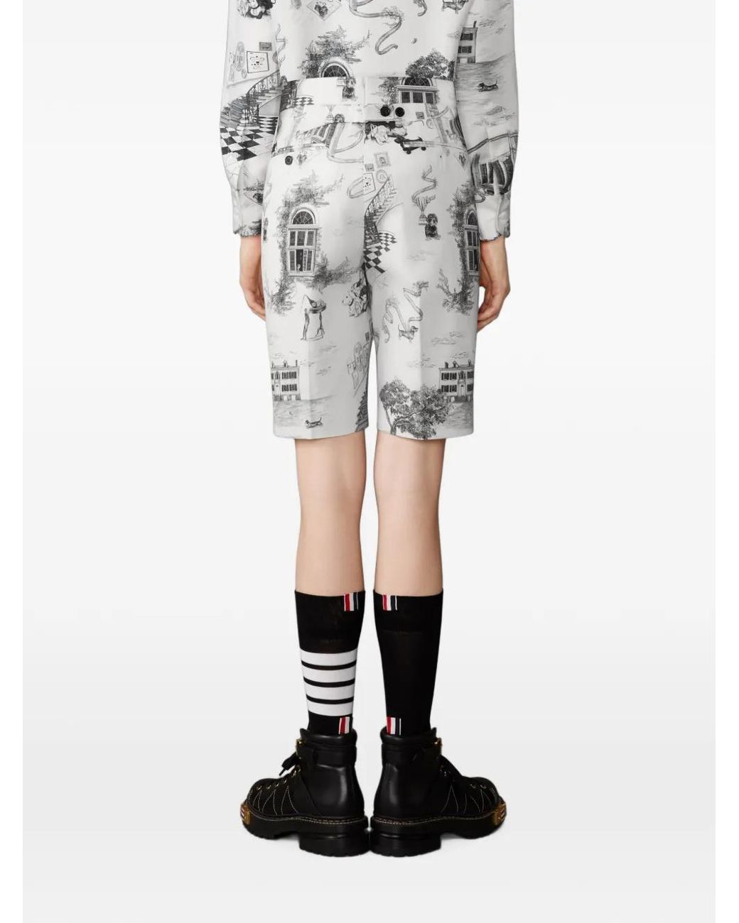 Thom Browne Gray Canvas Hector Toile Bermuda Shorts