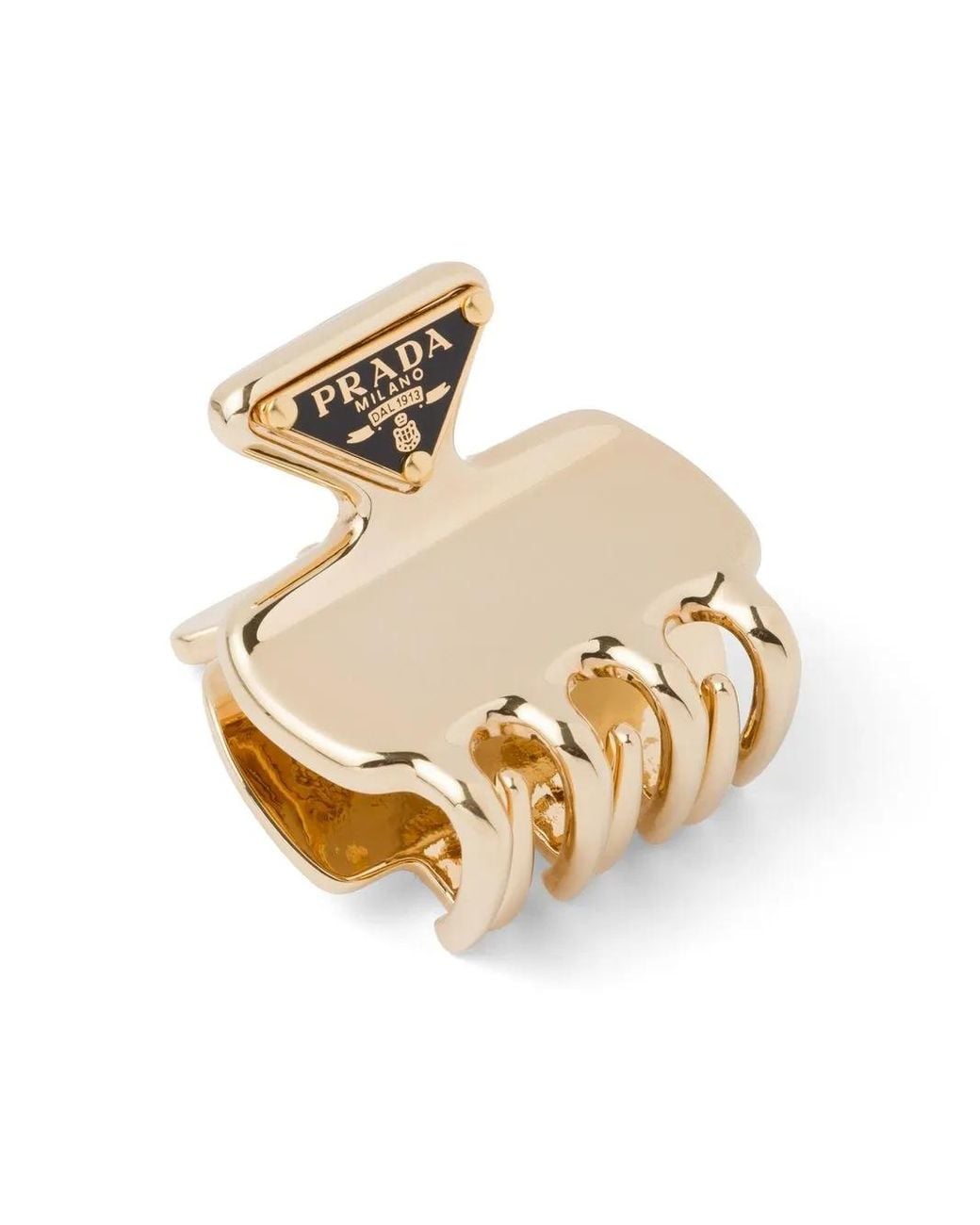 Prada Metallic Haarklammer Mit Logo