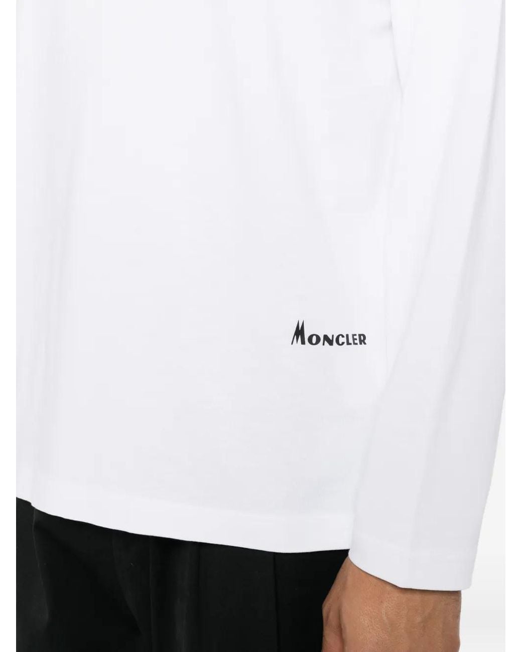 Moncler White Re-Icon Graphic-Print Long-Sleeve T-Shirt for men