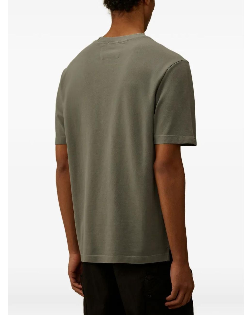 C P Company Green 24/1 Piquet Pigment Dyed Short-Sleeve T-Shirt for men