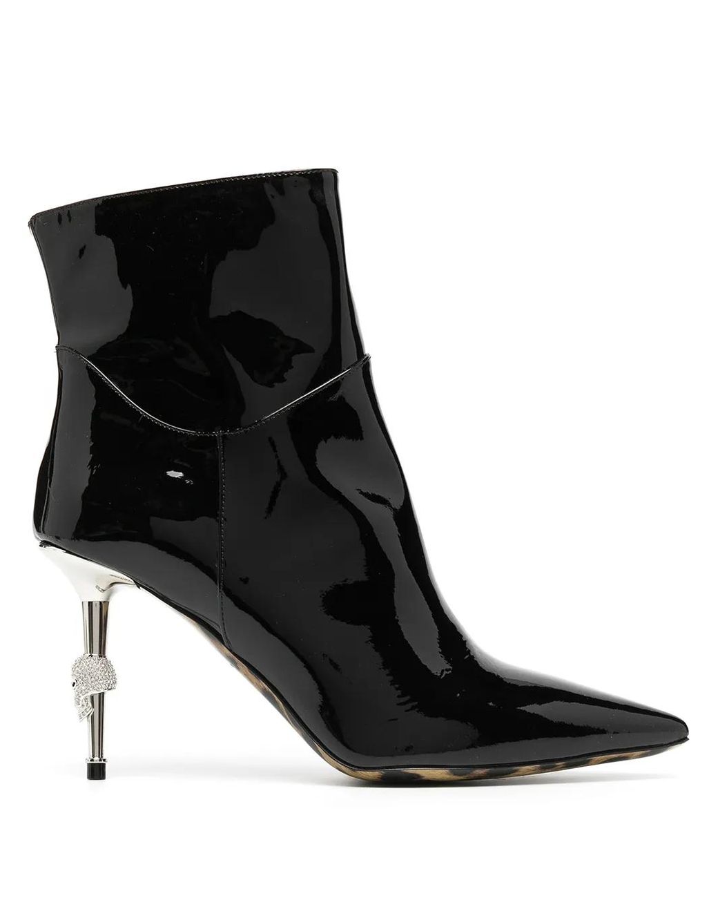 Philipp Plein Black Skull-heel Ankle Boots