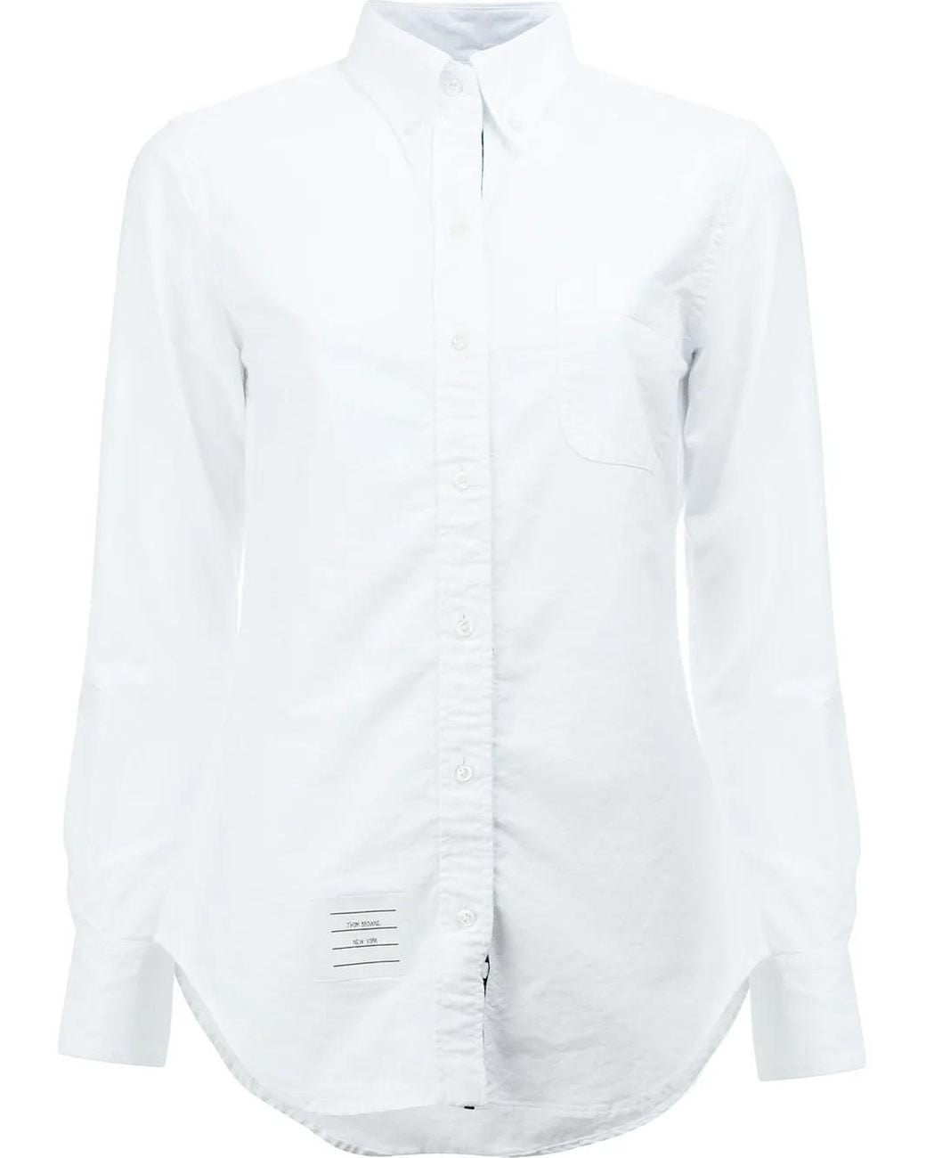 Thom Browne White Klassisches Button-Down-Hemd