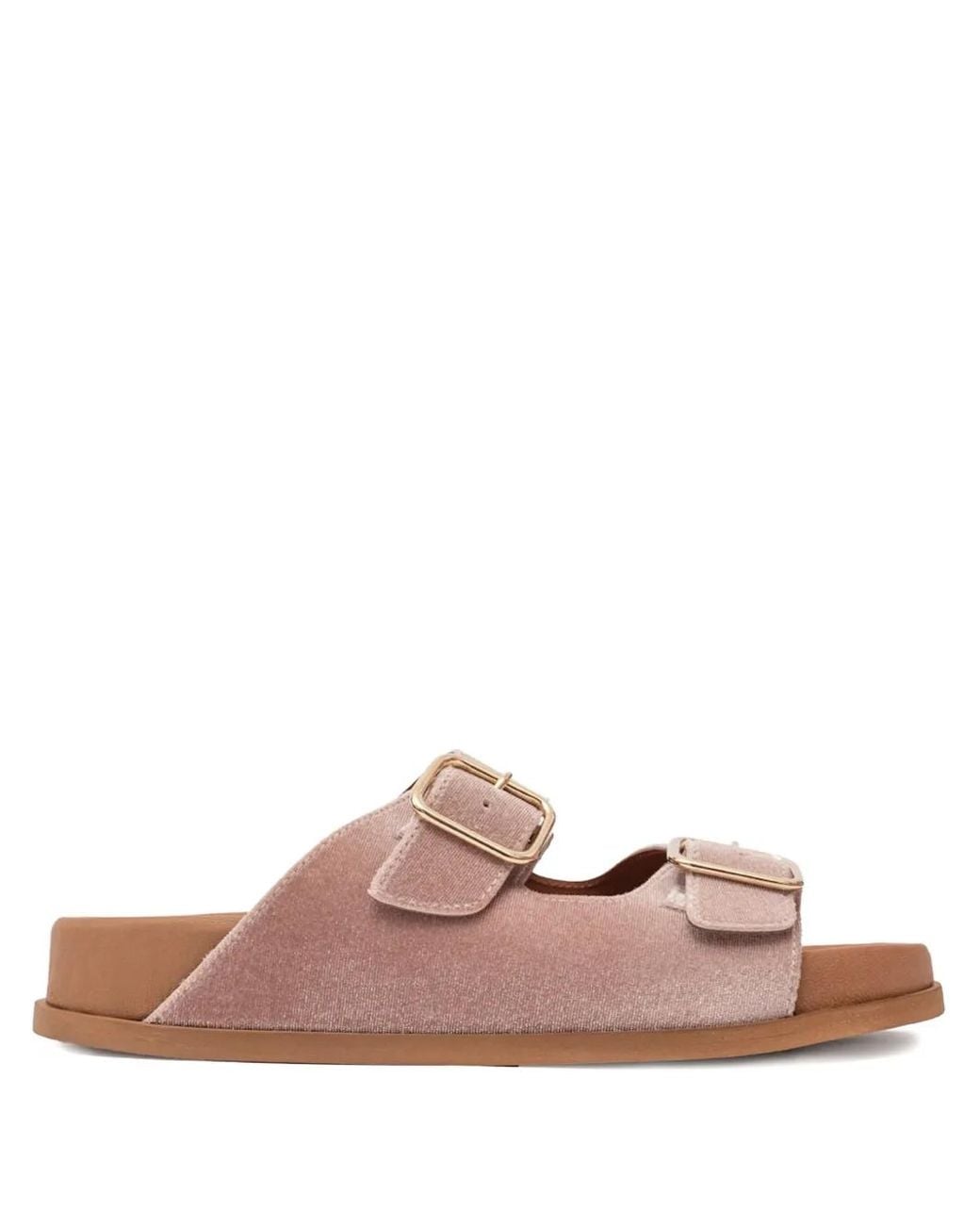 SOMMET Pink Follonicas Tortora Double-Buckle Sandals