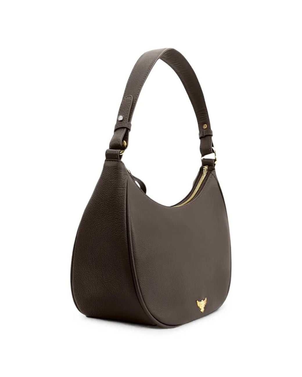 Apatchy London Brown Lucy Crescent Shoulder Bag