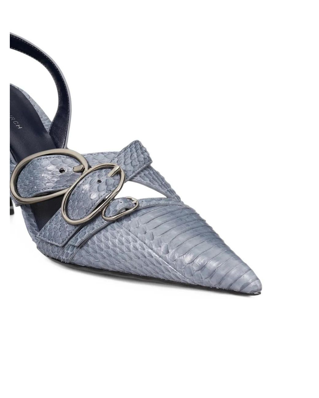 Tory Burch White Multi Buckle Slingback