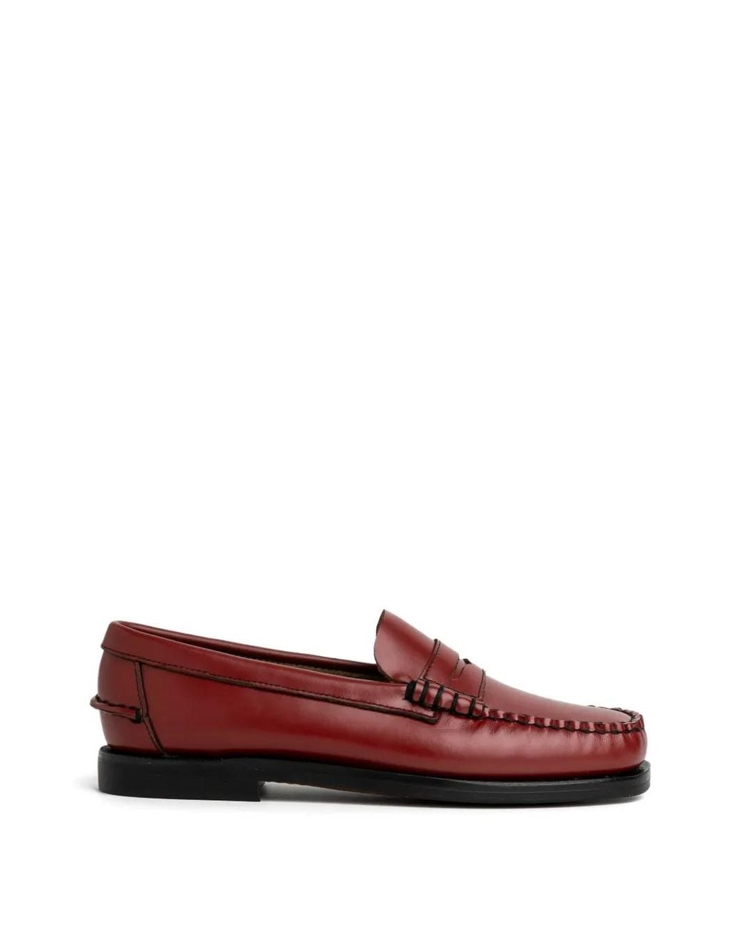 Sebago Red Stitched Penny Loafers