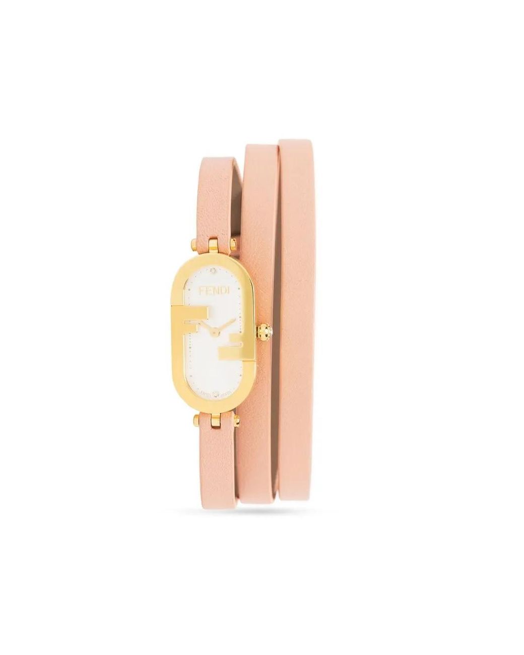 Fendi White O'Lock Oval Double-Strap Watch