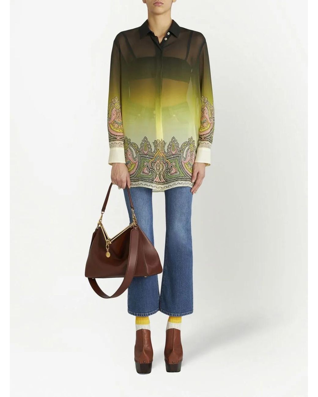 Etro Gray Paisley-print Shirt