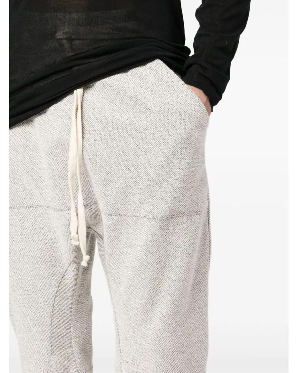 Tessitura Body Couture White Jersey Drop-Crotch Trousers for men