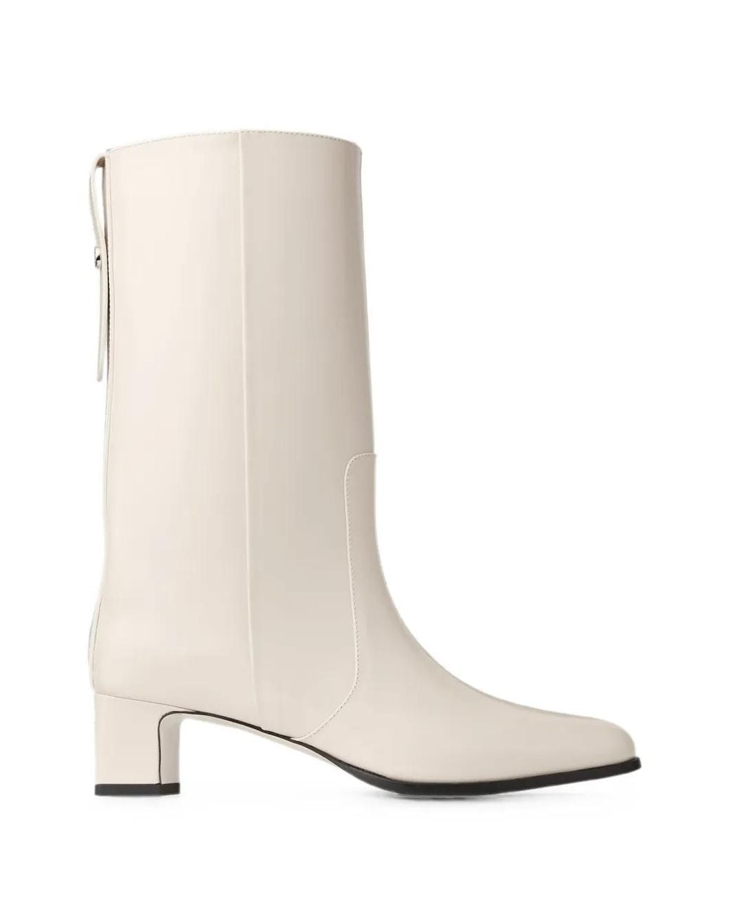 Jimmy Choo White Caly Mid 45 Boots