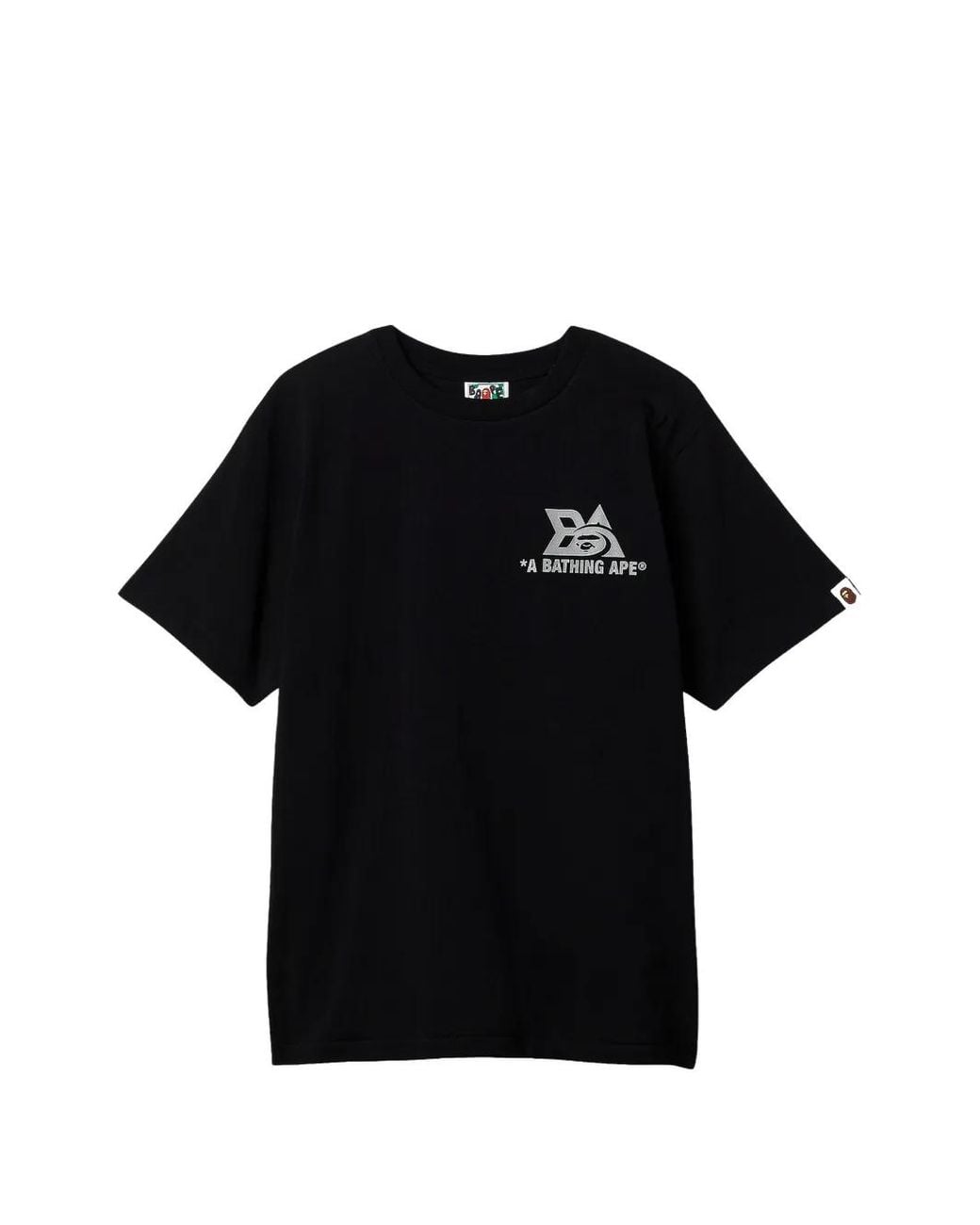 A Bathing Ape Black Reflective-Logo T-Shirt for men