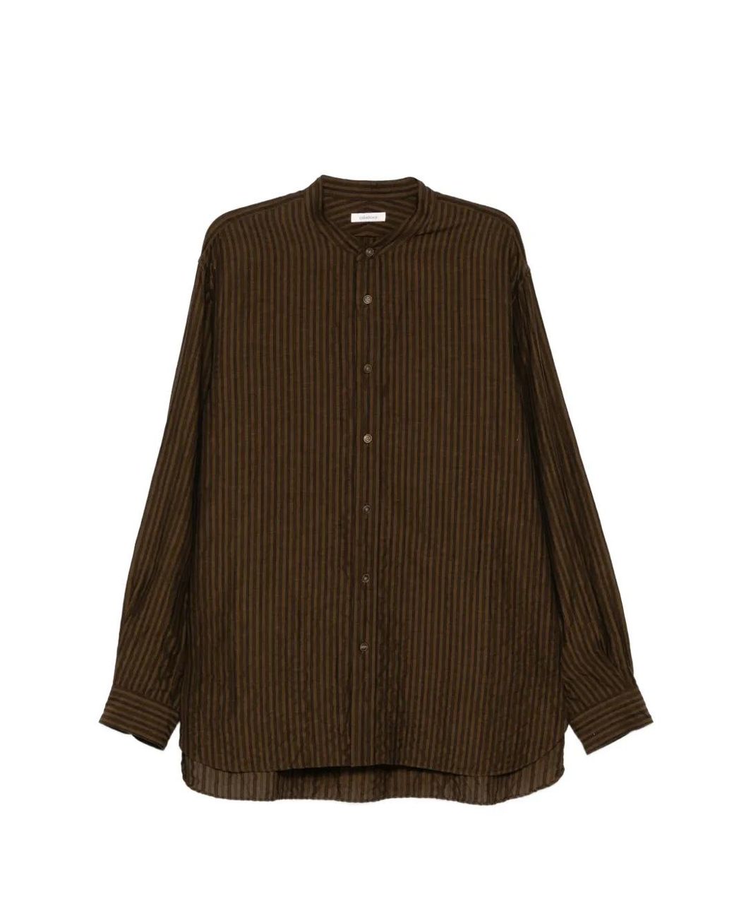 CALMLENCE Brown Striped Shirt for men