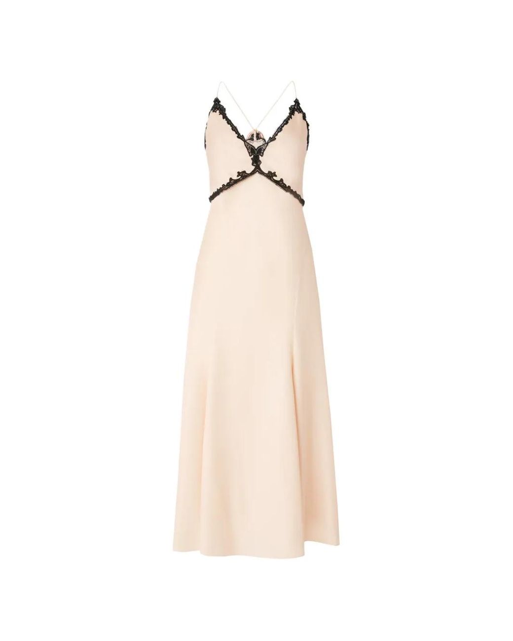 Pinko White Long Dress With Lace Inserts