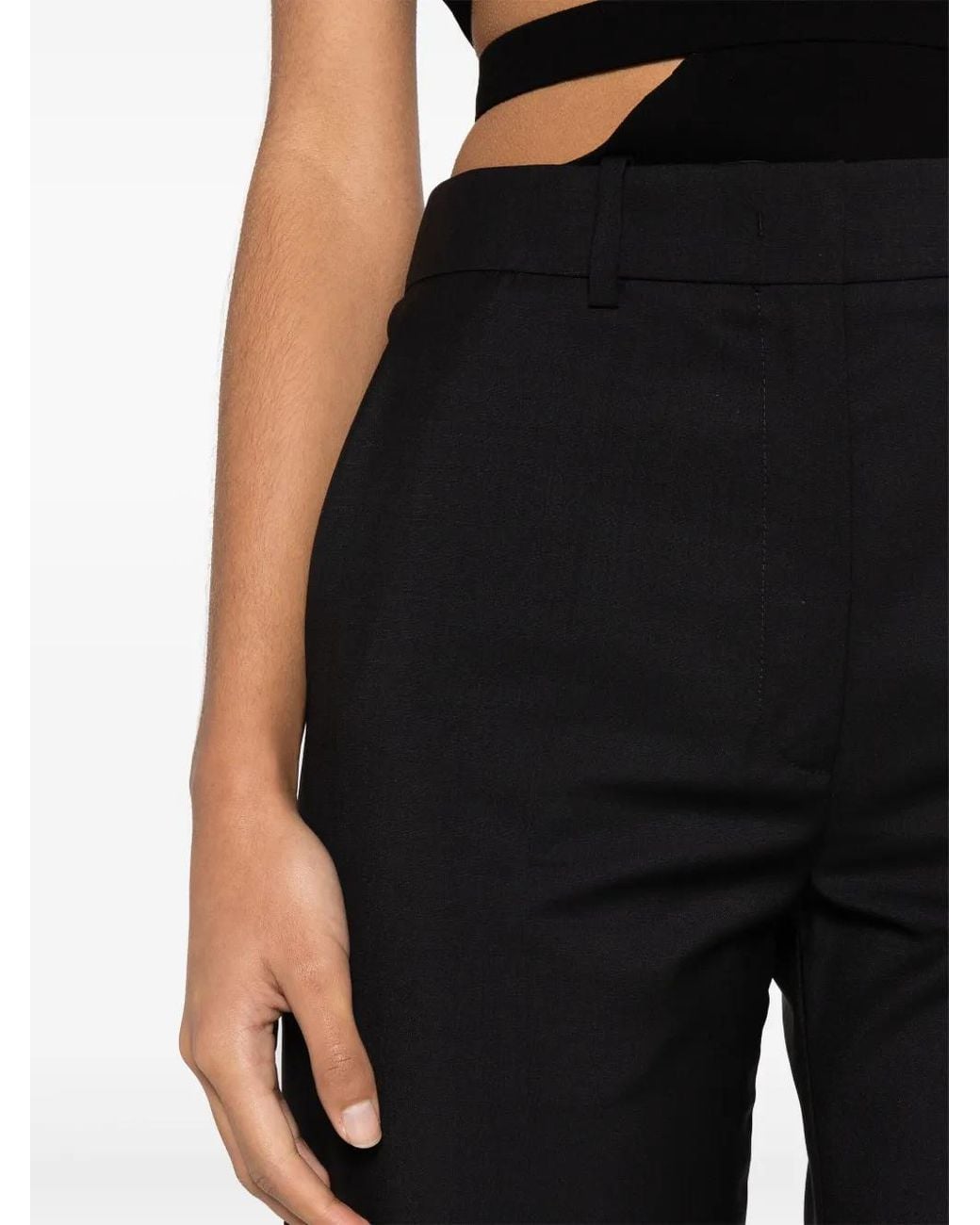 Valentino Garavani Black Mid-Rise Tailored Trousers