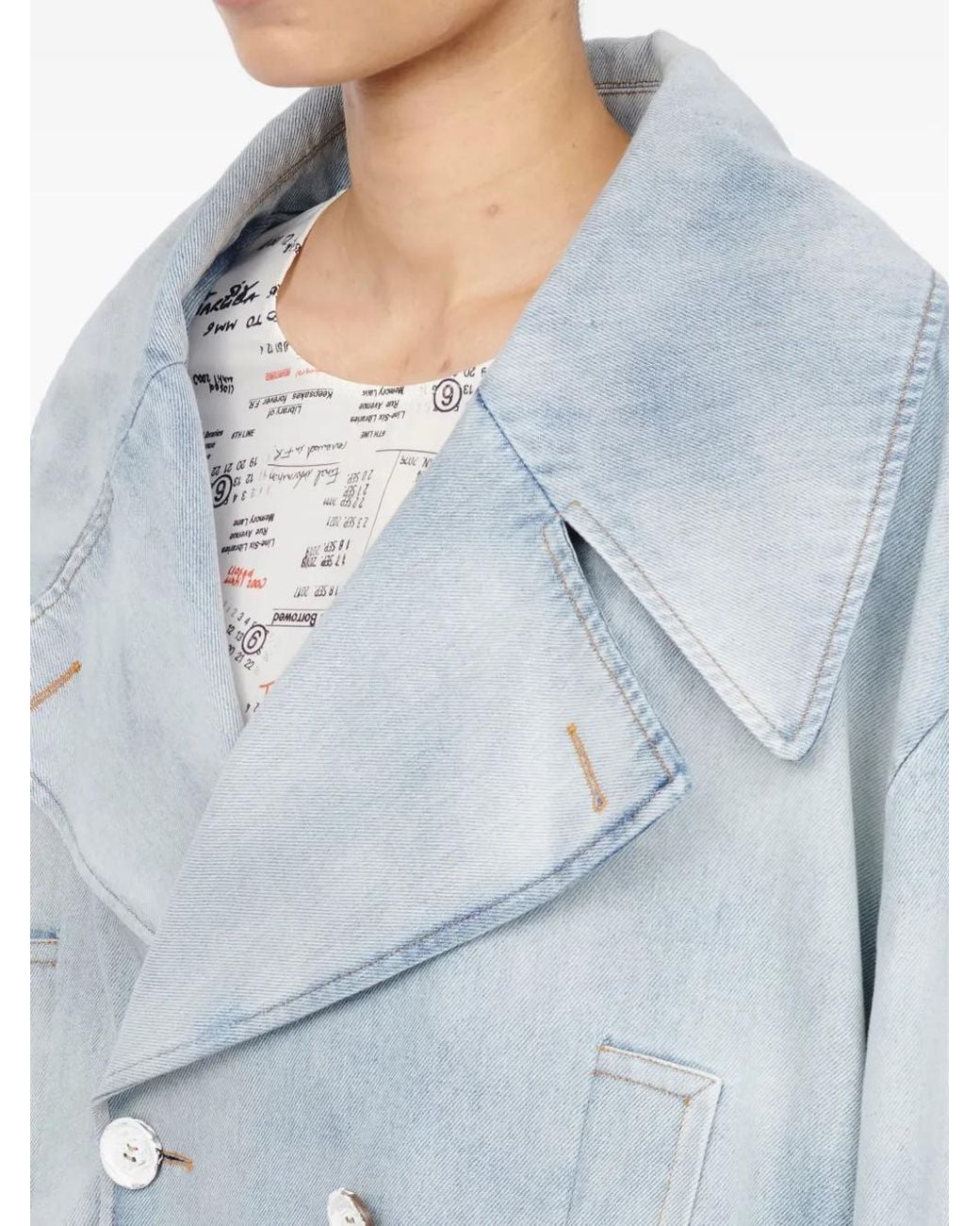 MM6 by Maison Margiela Blue Denim Peacoat