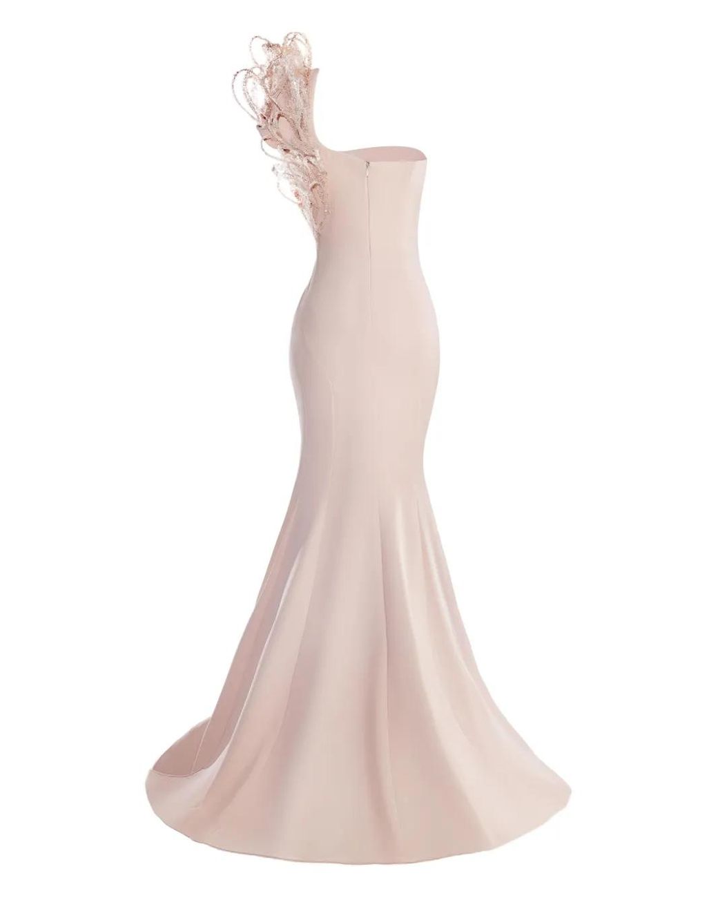 Gaby Charbachy Brown Strapless Mermaid Gown