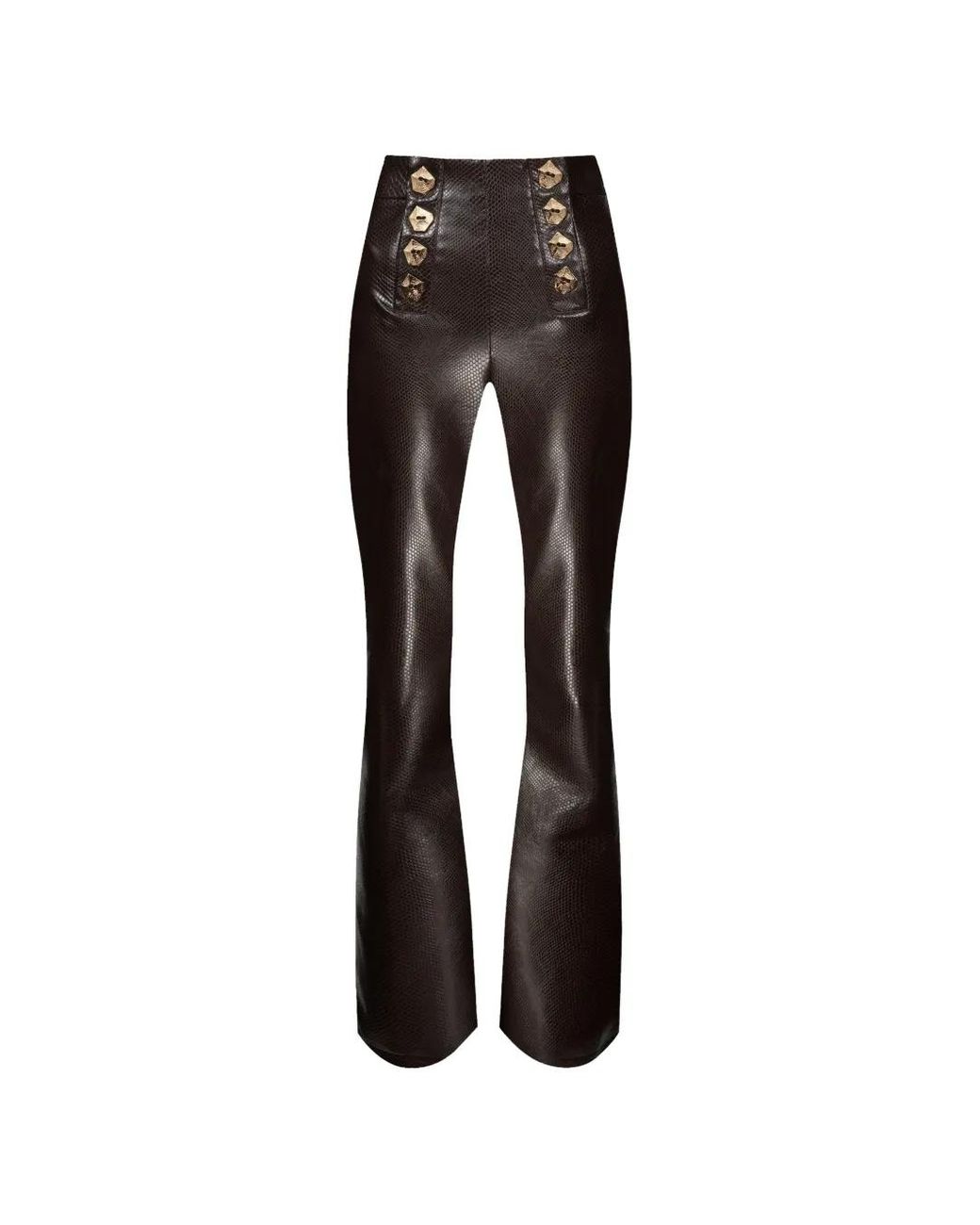 Violante Nessi Black Matisse Snake-Effect Trousers