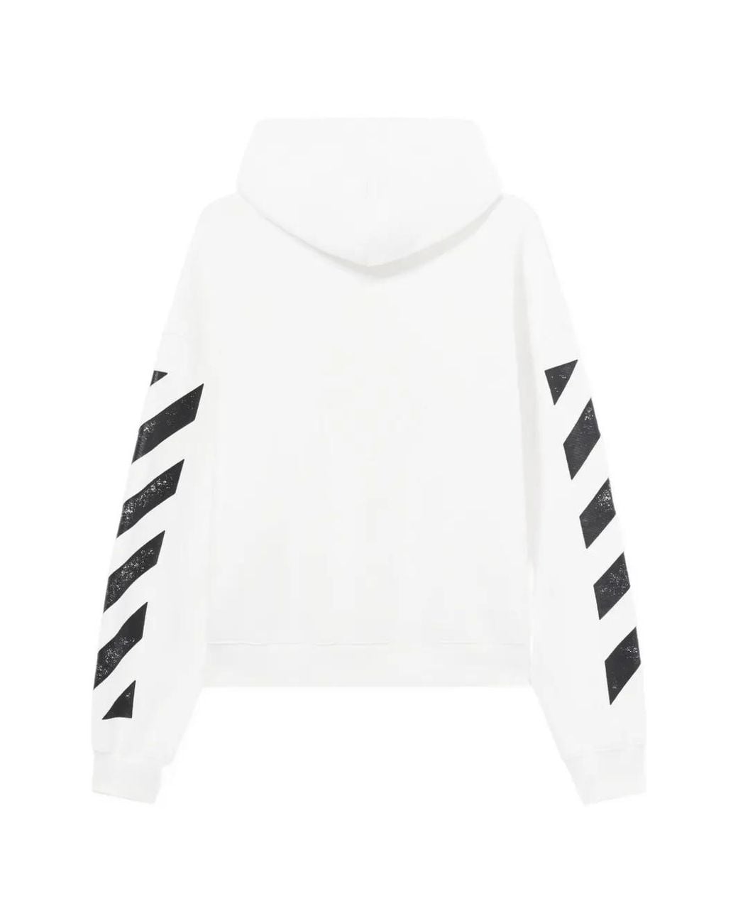 LAB C.O. OFF WHITE White Diagonal-Print Zip-Up Hoodie for men