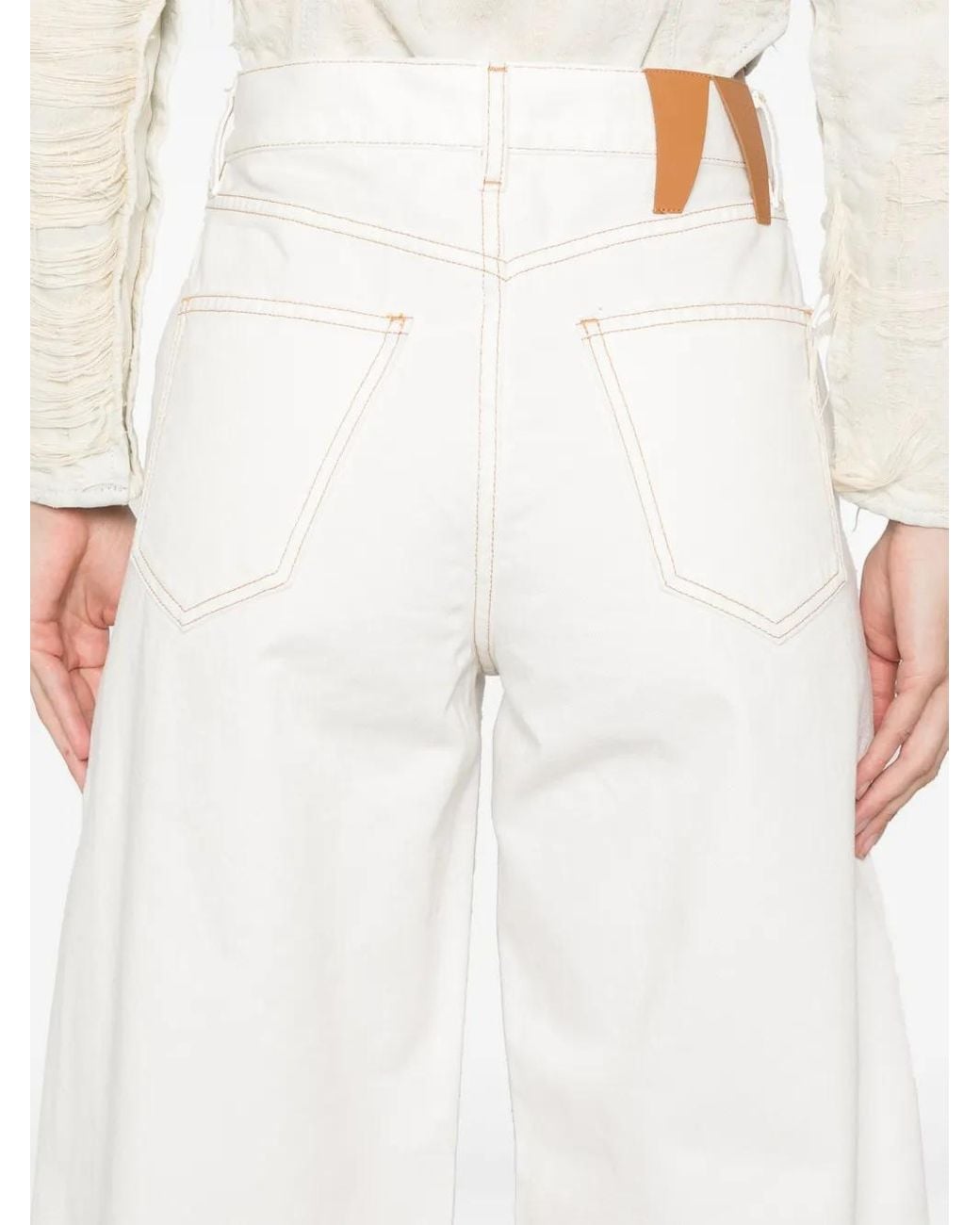 DARKPARK White Barrel-Leg Jeans