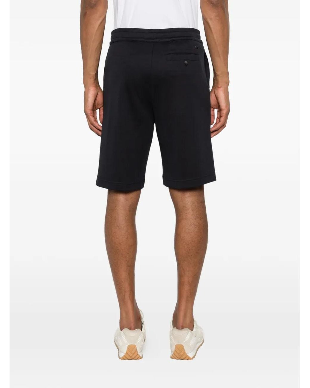 Herno Black Buttoned Shorts for men