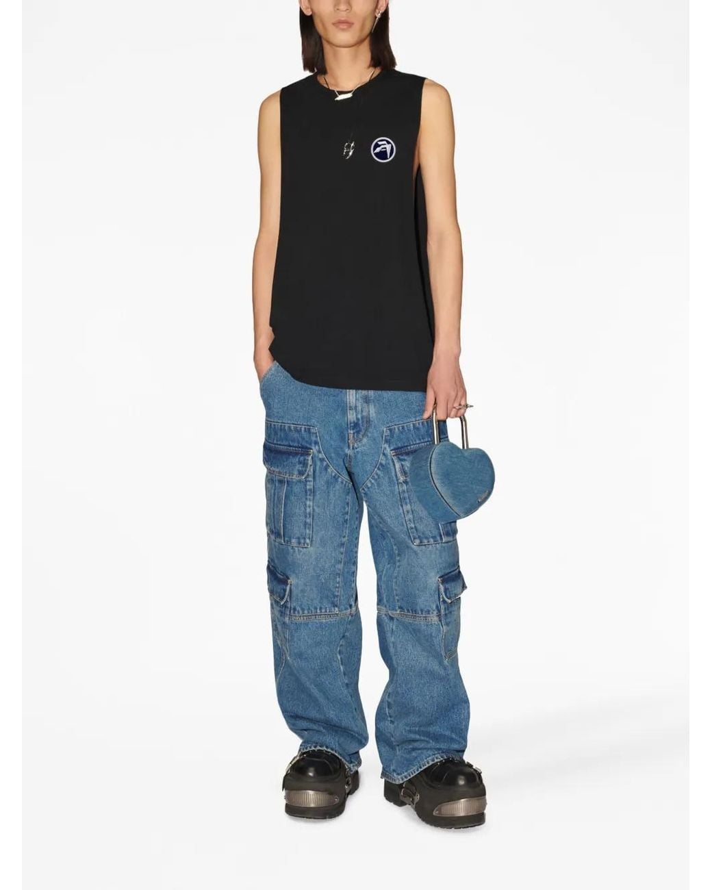 Ambush Black Logo-Patch Vest for men