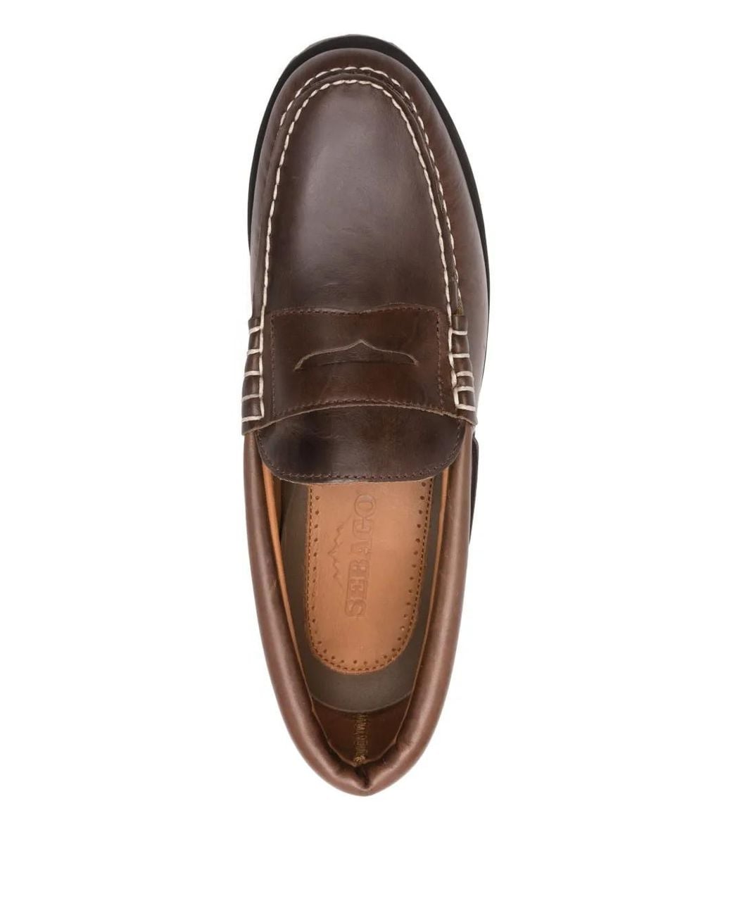 Sebago Brown Leather Loafers for men