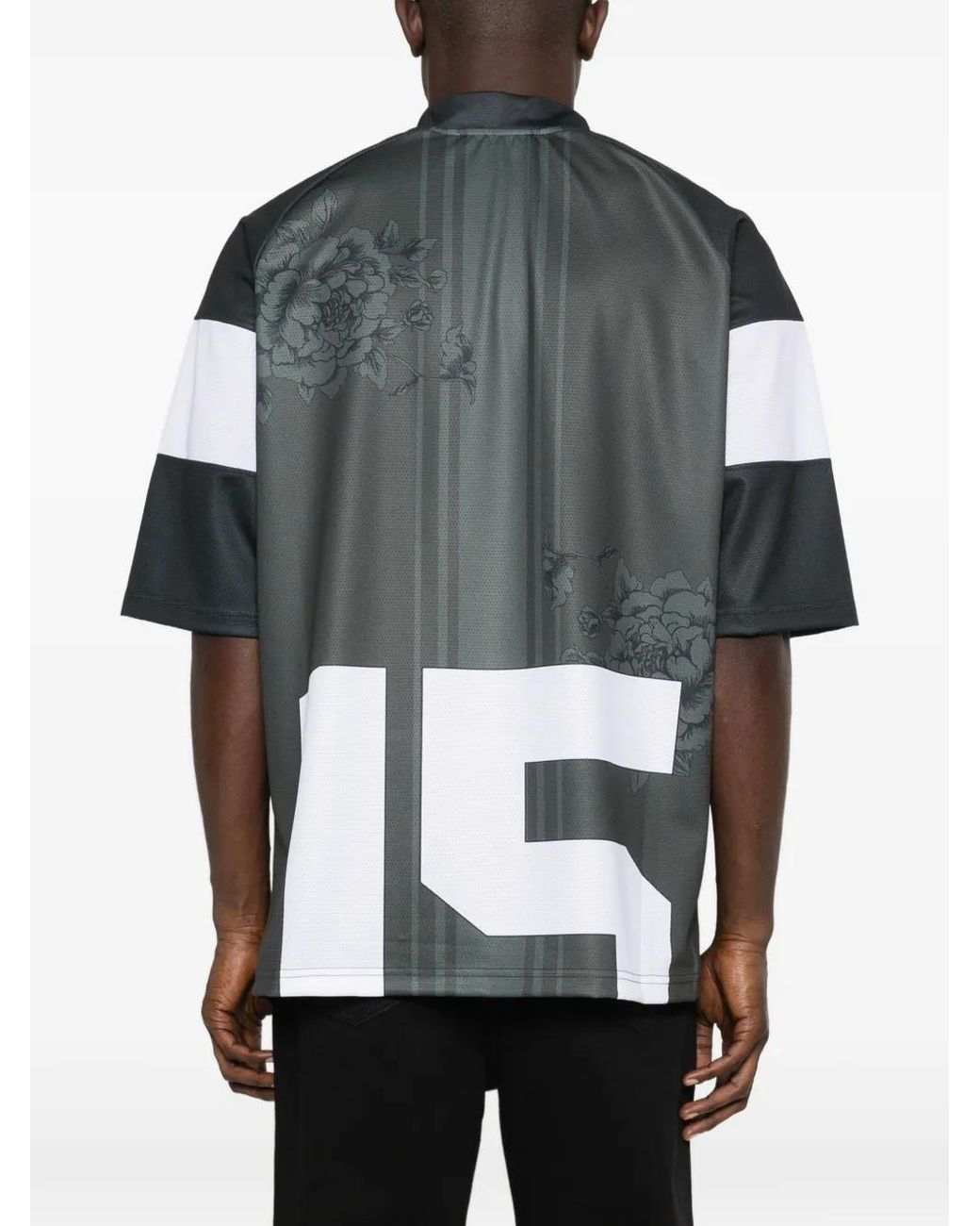 Ih Nom Uh Nit Gray Floral Print T-Shirt for men