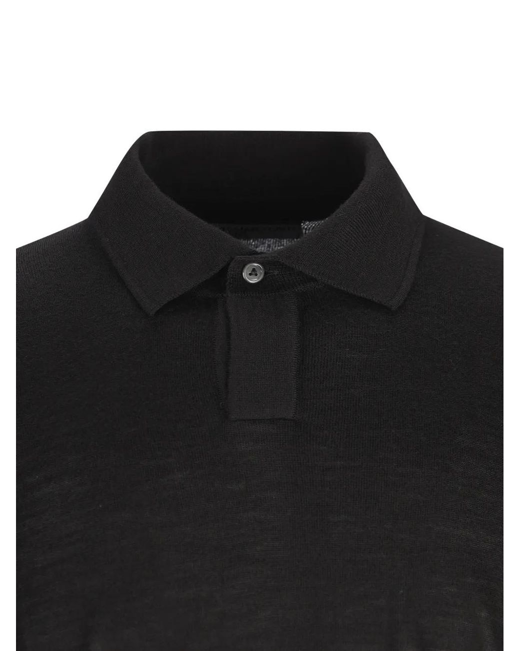 Massimo Osti Studio Black Long-Sleeve Polo Shirt for men