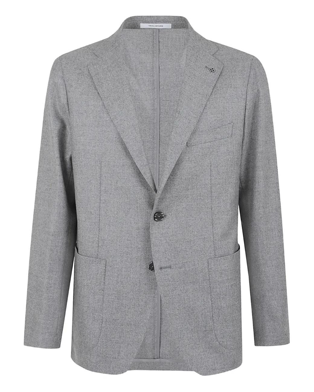 Tagliatore Gray Button Jacket for men