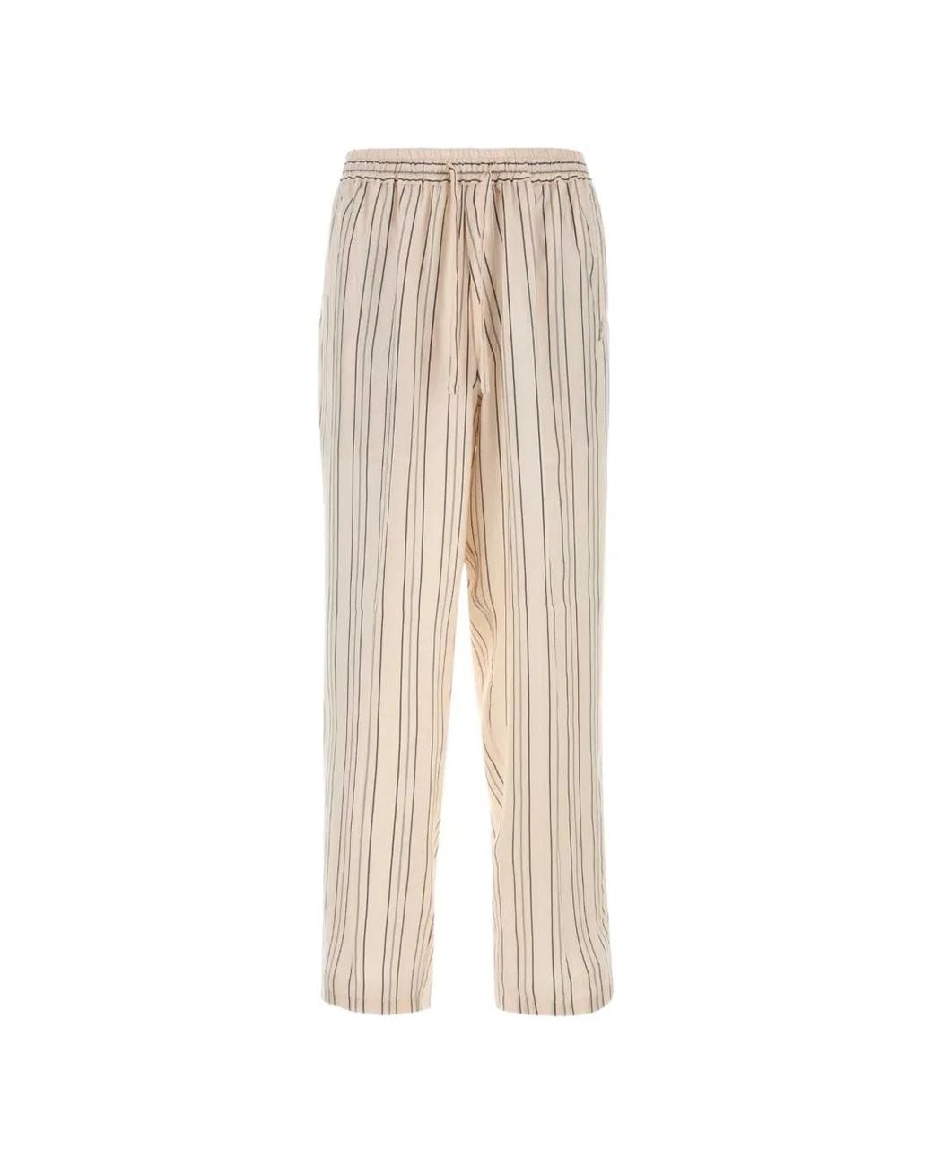 Umit Benan Natural Julian Embroidered Silk Trousers for men