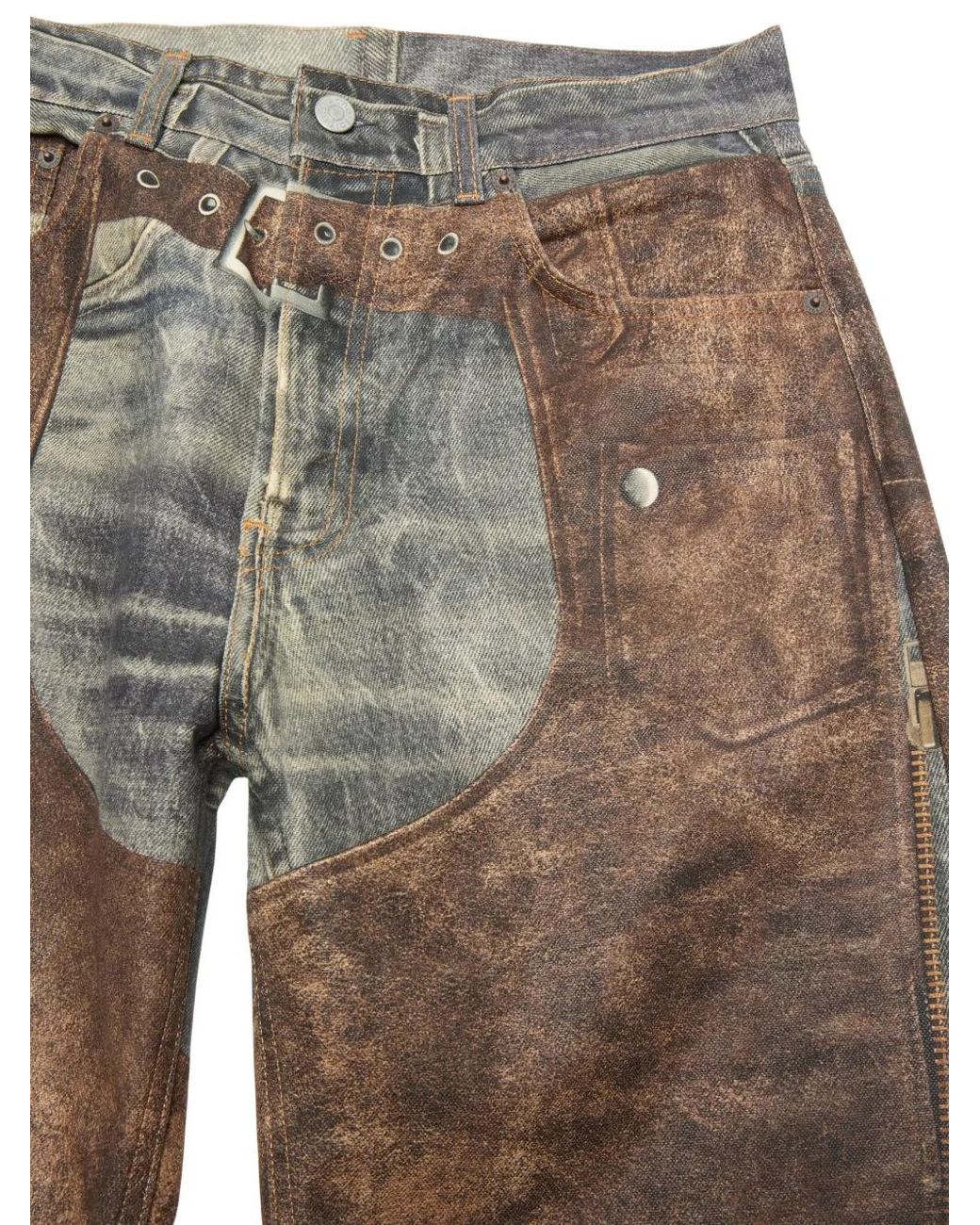 Acne Brown Printed Jeans for men