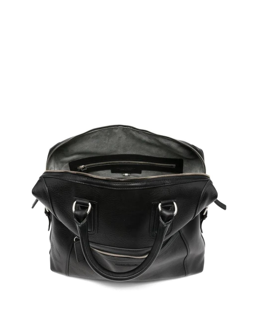 Officine Creative Black Jules 007 Leather Briefcase Bag for men