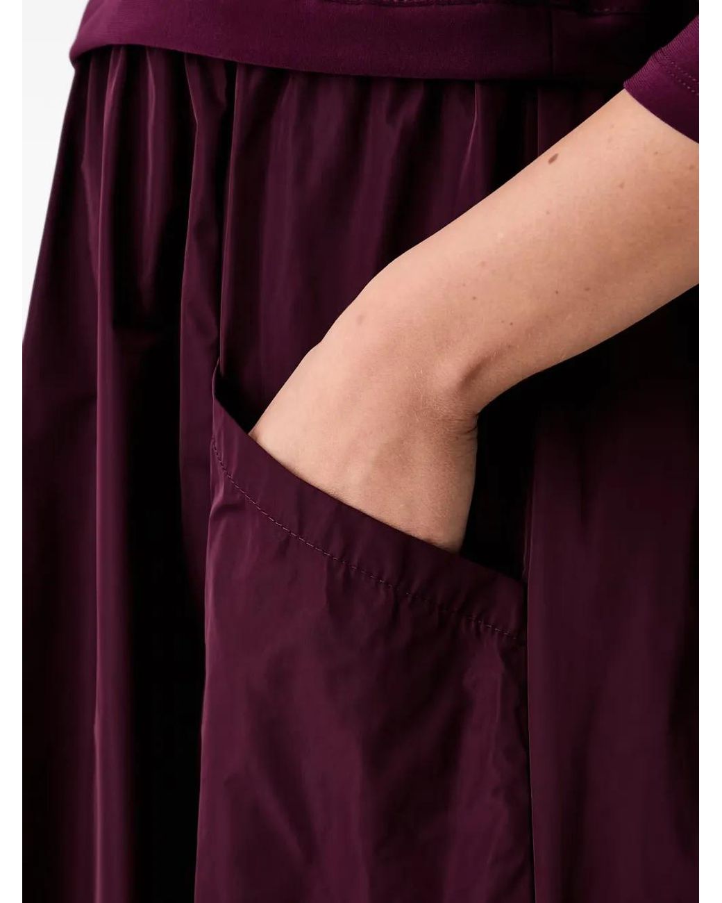 Joseph Ribkoff Red Funnel-Neck Drawstring-Hem Mini Dress