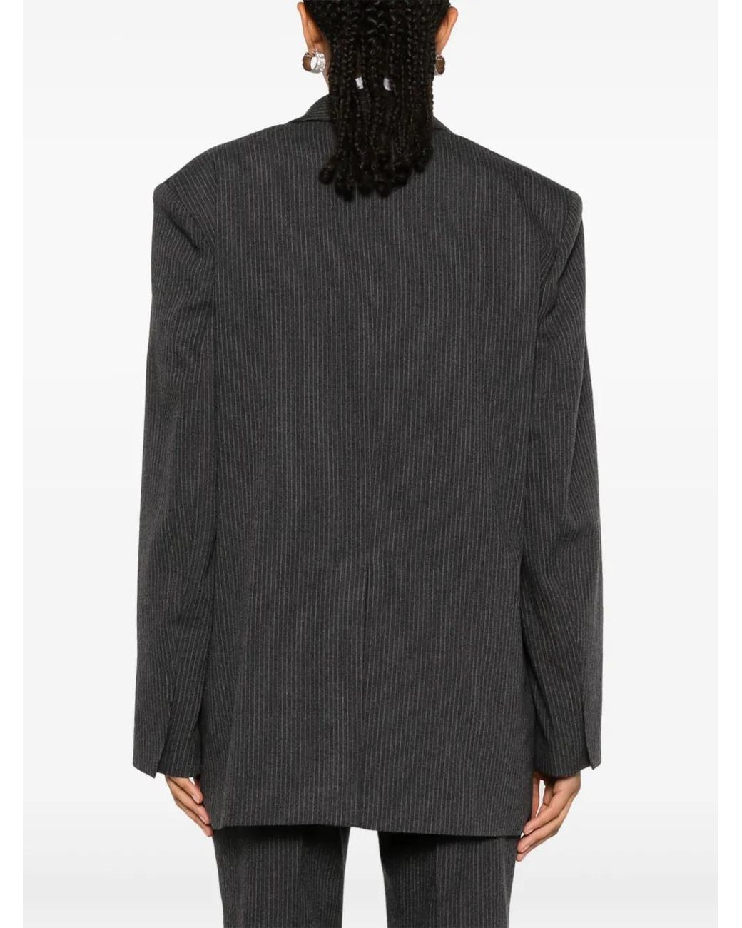 Fabiana Filippi Black Pinstriped Blazer