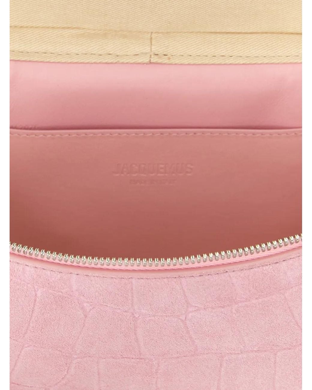 Jacquemus Pink Le Petit Vanity Crocodile-Effect Tote Bag