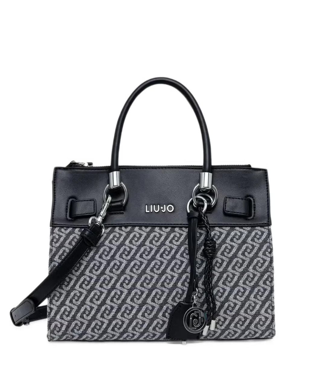 Liu Jo Black Small Satchel Bag Denim-Effect