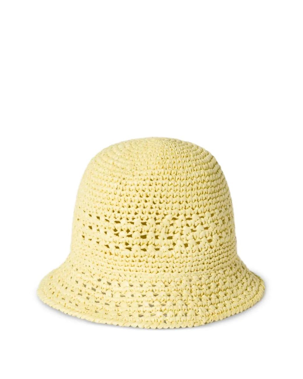 Miu Miu Crochet Bucket Hat in Yellow | Lyst