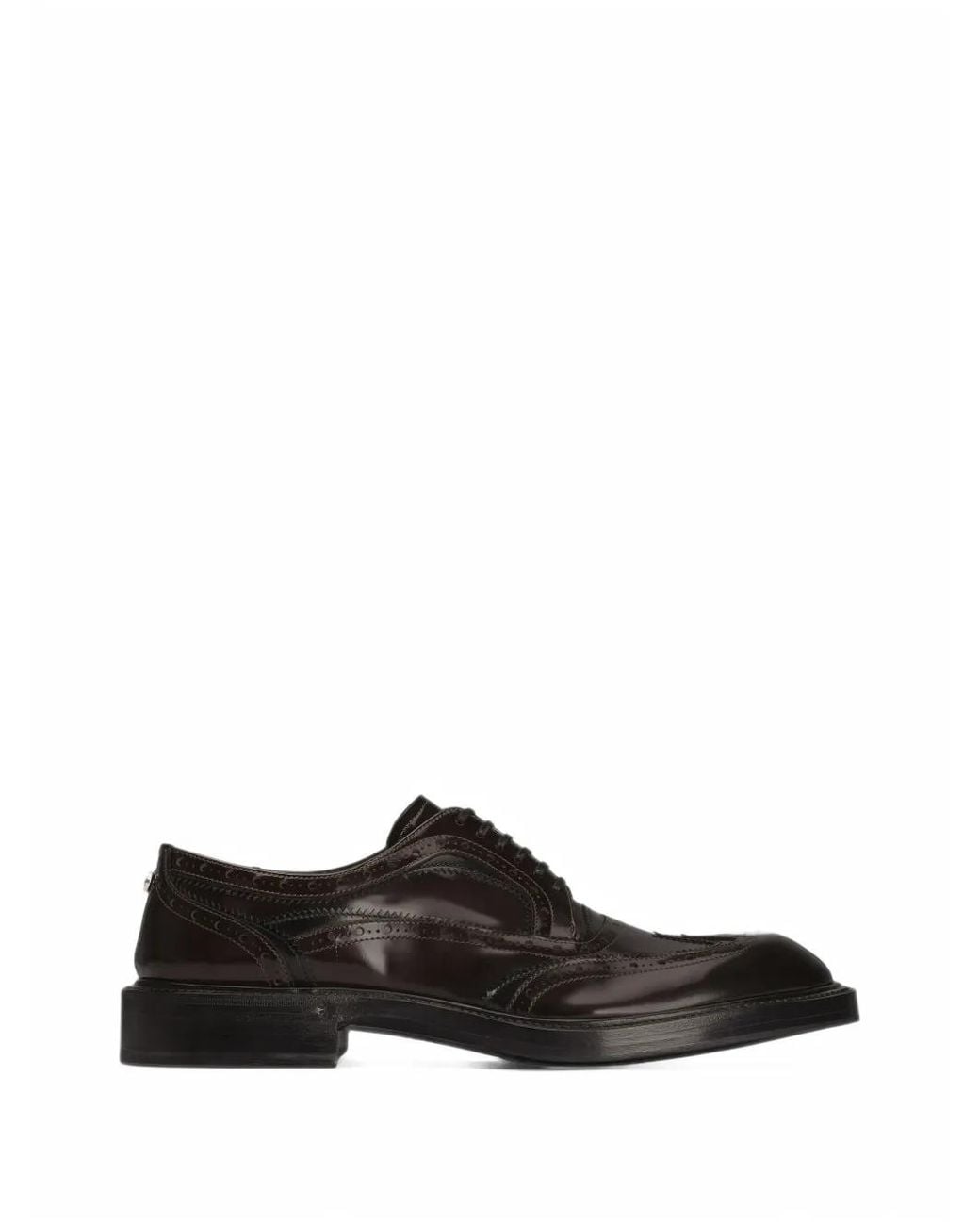Dolce & Gabbana Black Calfskin Derby Shoes for men