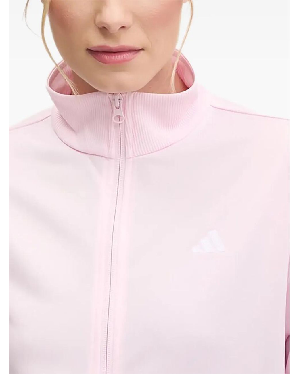 Adidas Pink Zip-Fastening Logo-Embroidered Tracksuit