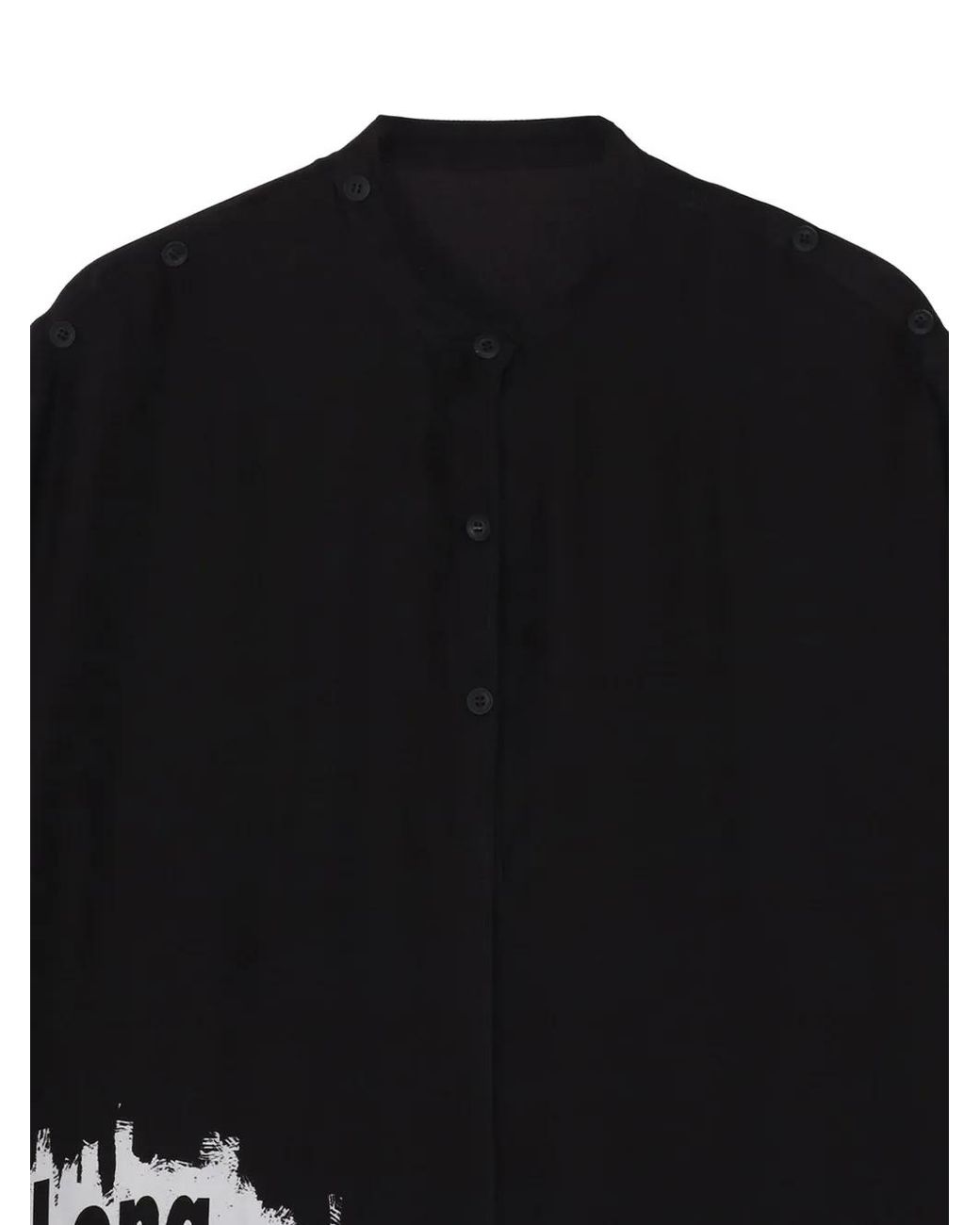 Yohji Yamamoto Black Chemise À Slogan Imprimé for men
