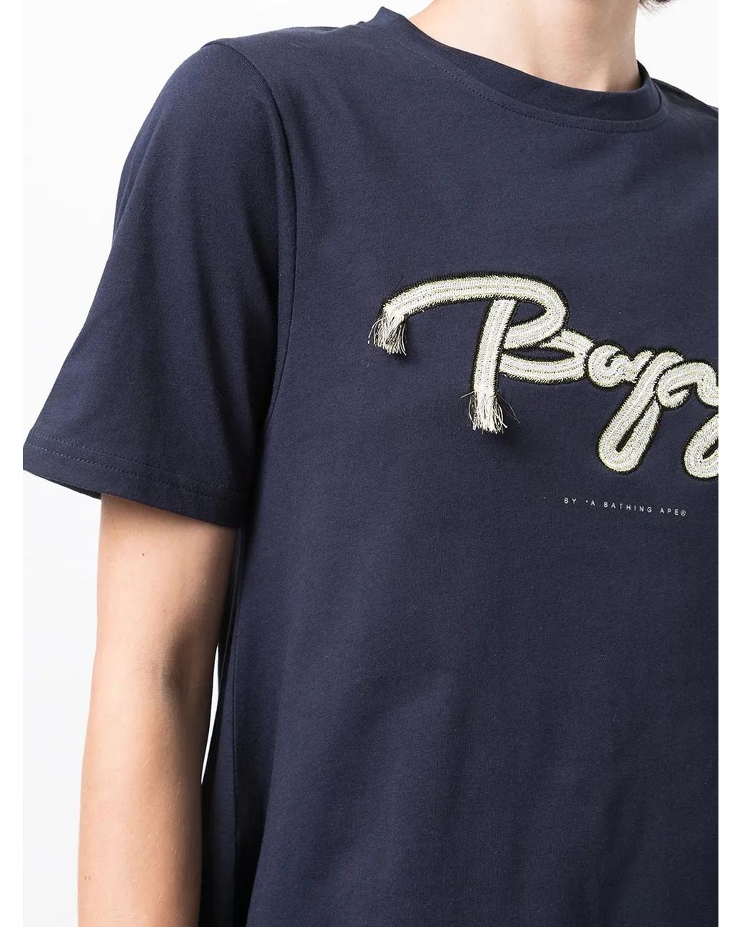 A Bathing Ape Blue Embroidered-Logo T-Shirt Dress