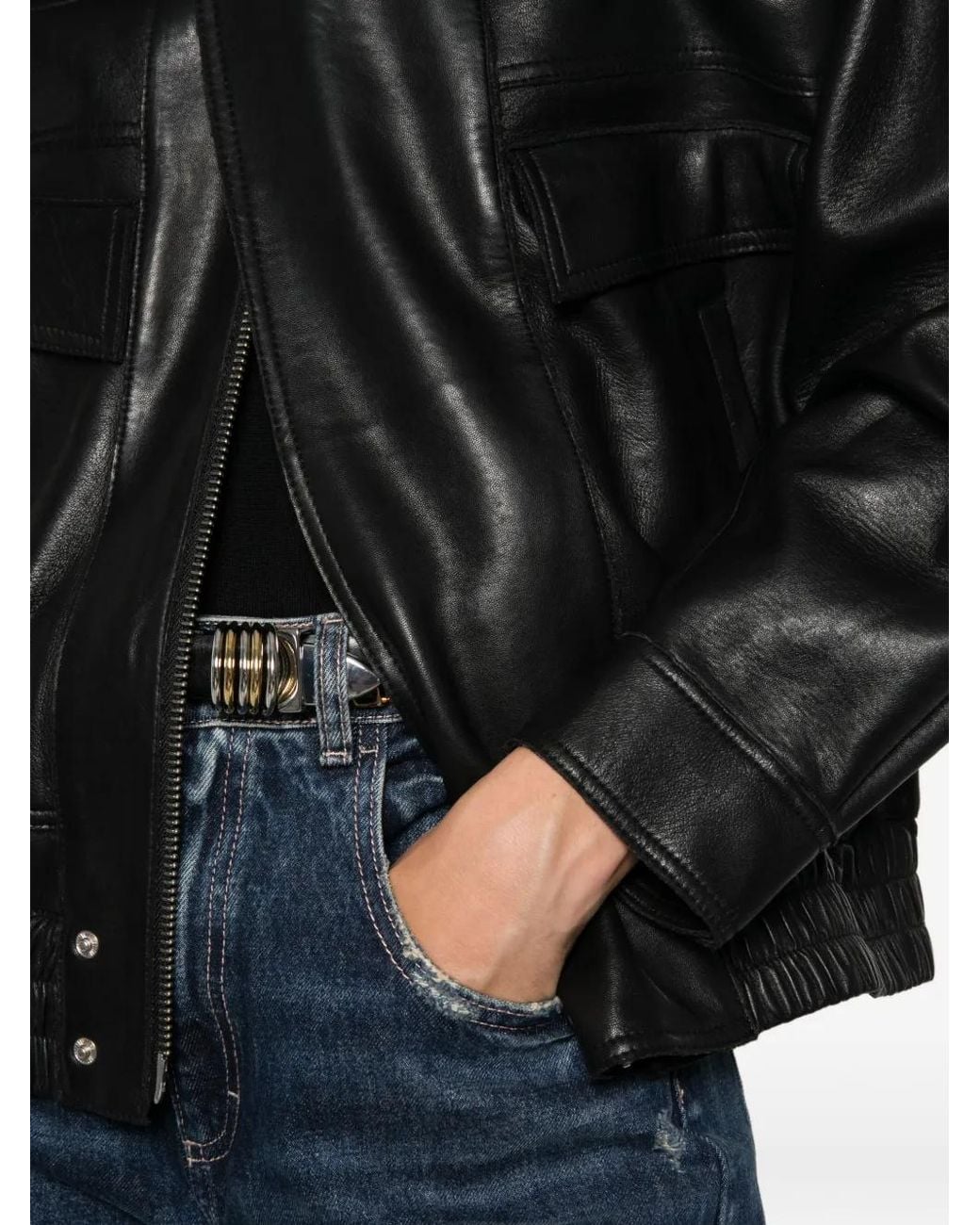 The Jackie Leathers Black Droite Leather Jacket