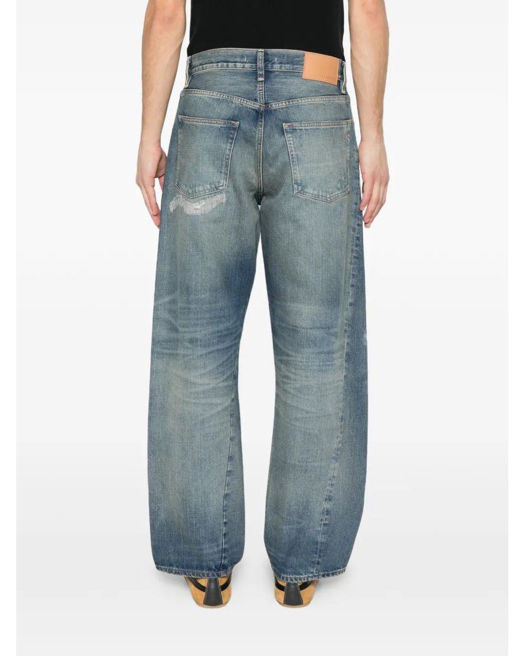 sunflower Blue Twisted Distressed Jeans for men